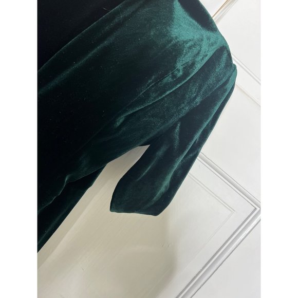 BHLDN Jenny Yoo Issa Velvet Dress Size 14 in Dark Emerald - Picture 4 of 5